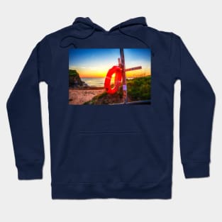 Red Life Buoy Ring At Sunset Hoodie